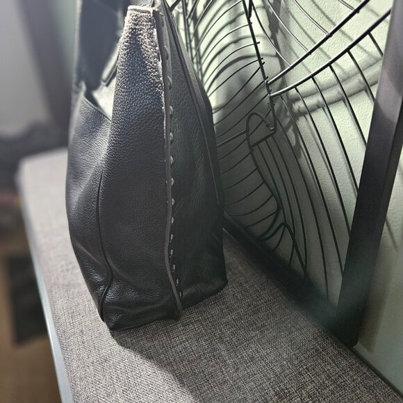 Aimee Kestenberg | Busy Bee Unlined Black Genuine Leather Studded Bag - Picture 6 of 15